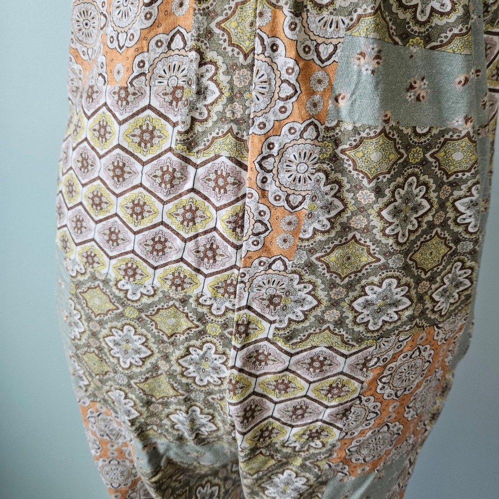 Known Supply Cadence Organic Cotton Paisley Patchwork Jumpsuit Overall XL Boho - Picture 6 of 9